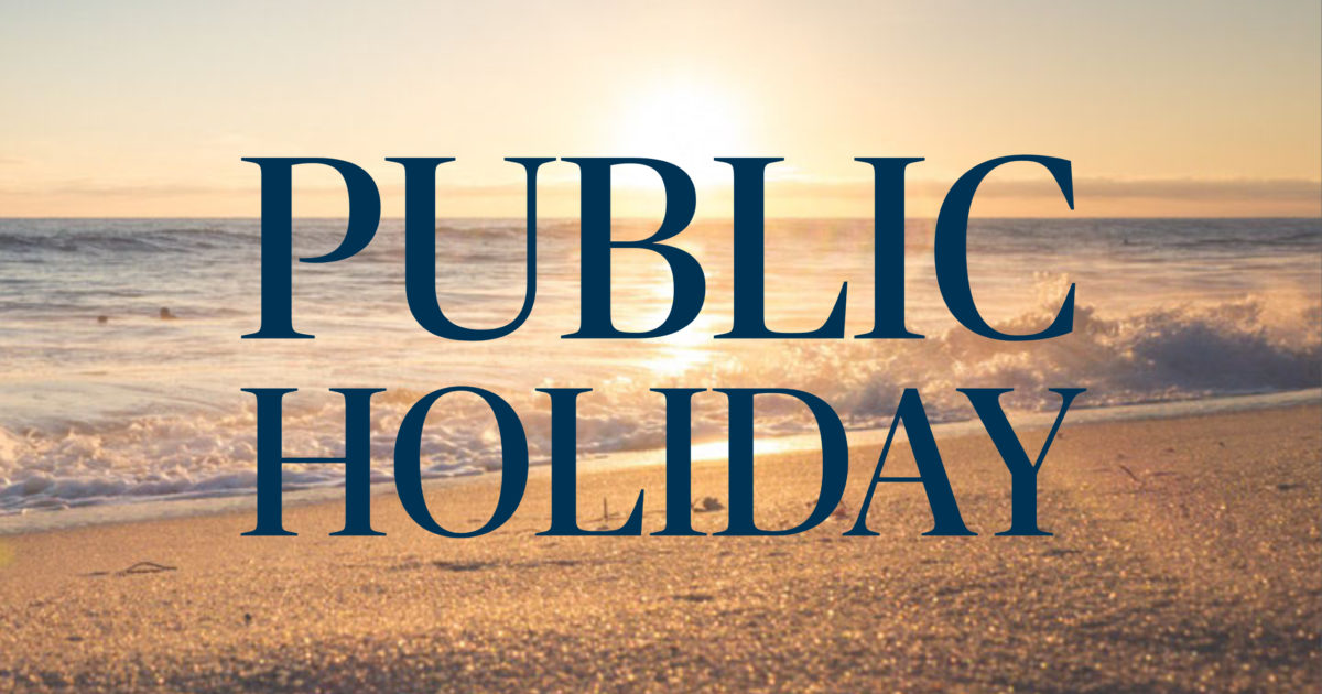 Public Holiday 2019 • Emmaus Christian College